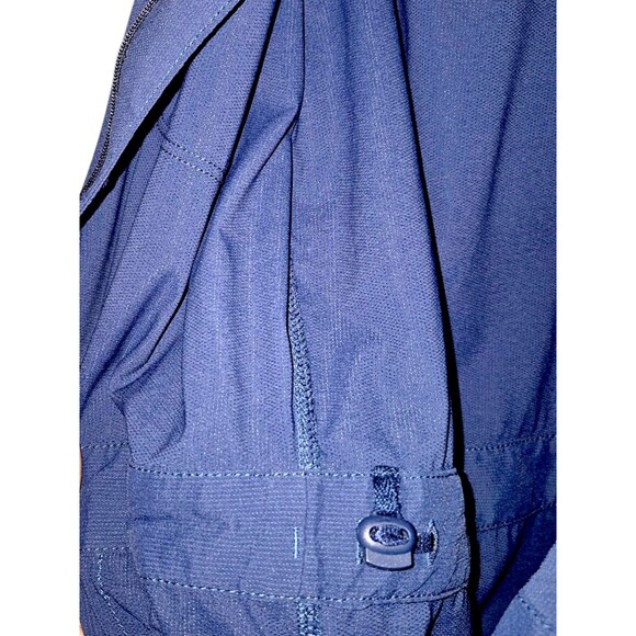 Title Nine Blue Evelyn Jumpsuit Recycled Nylon Blend Size L Collared Pockets - Picture 6 of 7